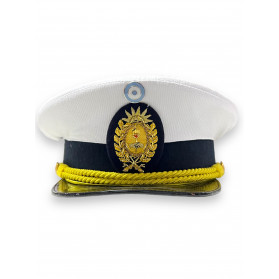 Gorra Blanca Oficial con escudo bordado a mano