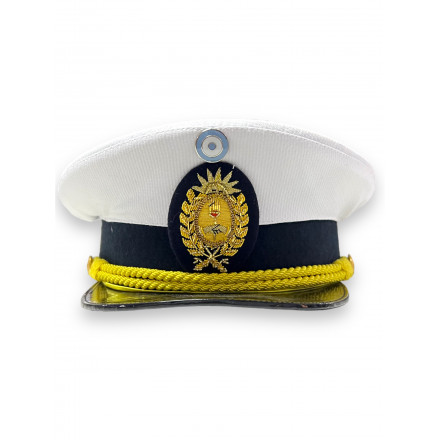 Gorra Blanca Oficial con escudo bordado a mano - Sastreria Militar